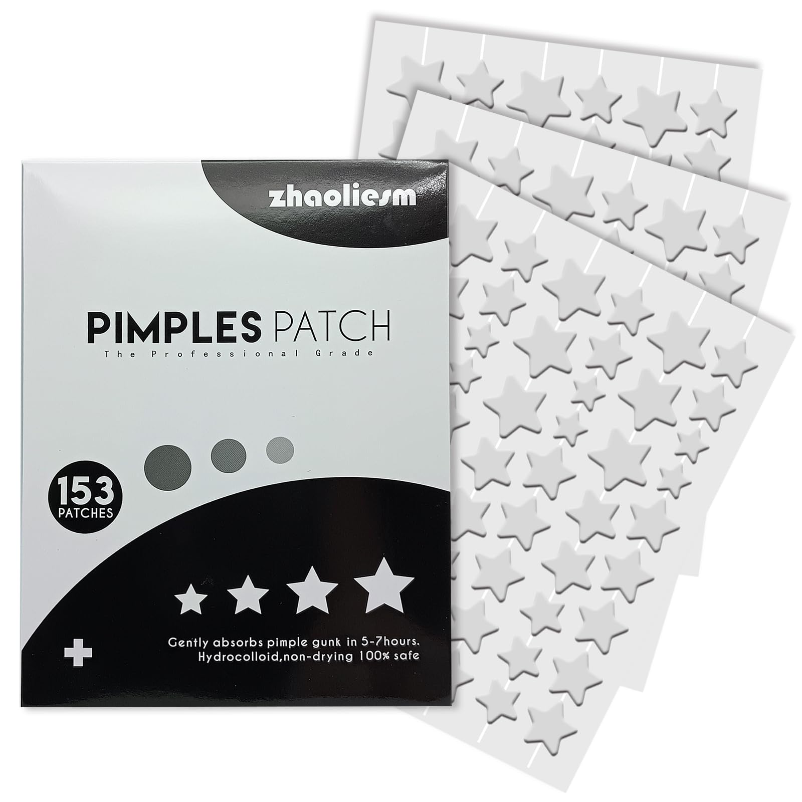 Yellow Star Pimple Patches for Face, 153 Count Hydrocolloid Star Acne Patches Invisible, Cute Zit Covers for Face, Spot Stickers with Tea Tree, Salicylic Acid and Cica Oil - SVIPTP Official Product View 9