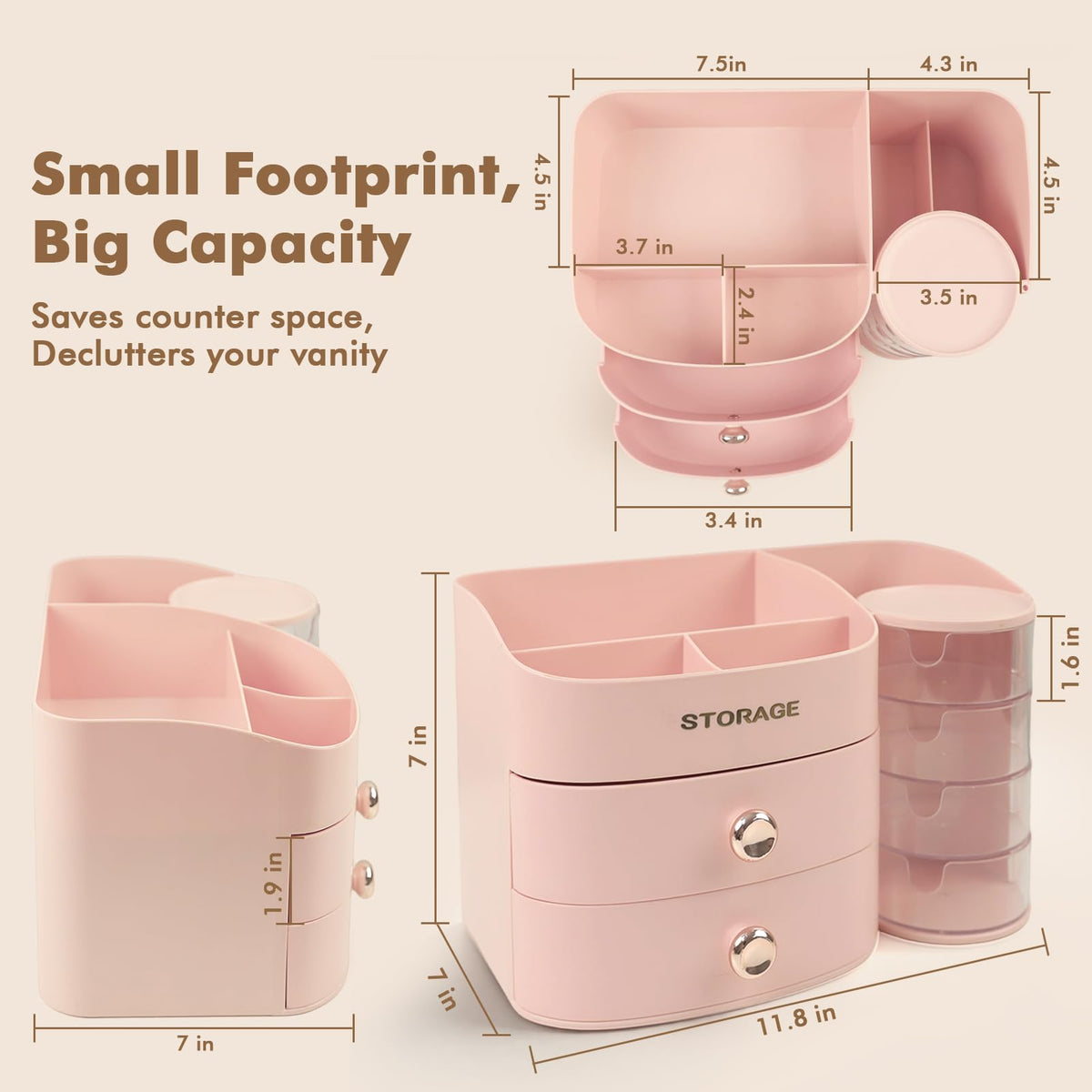 Makeup Organizer Countertop Make Up Organizer for Vanity - XIAPIA Official Imagery - 3