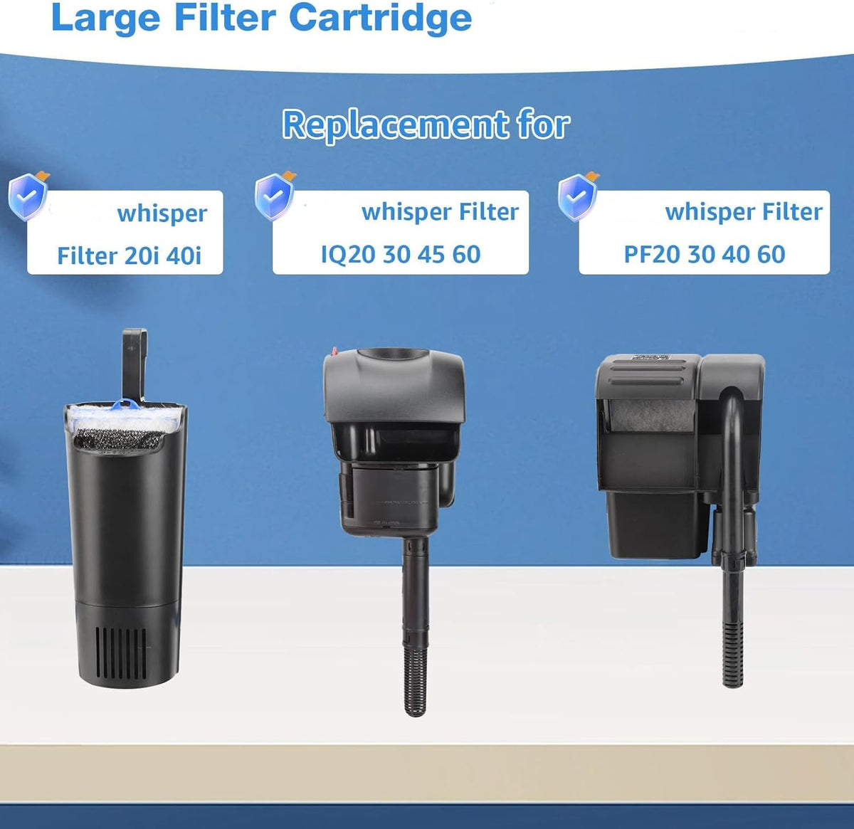 xbbwmrs 12 Pack Large Aquarium Filter Cartridges Compatible - xbbwmrs Official Imagery - 3