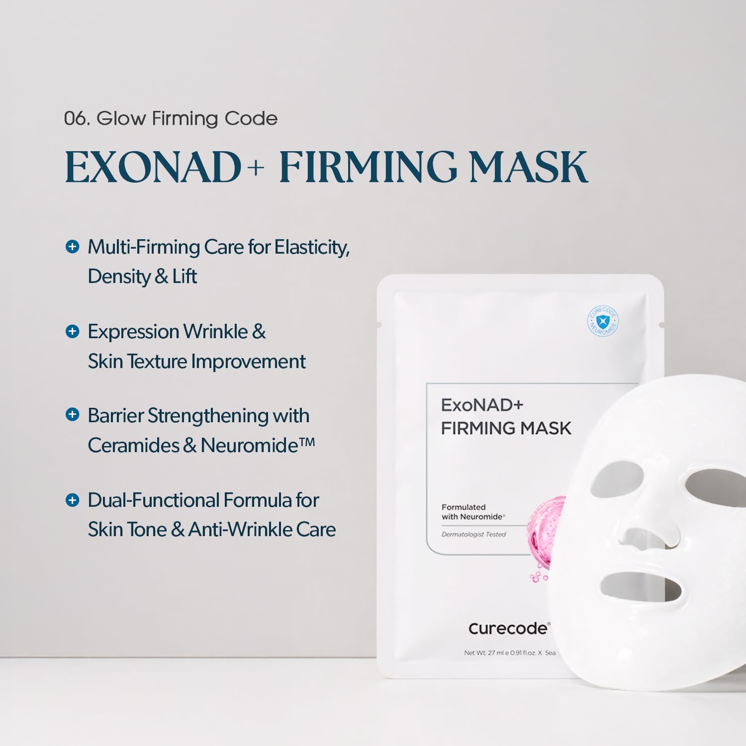 ExoNAD+ Firming Mask 27ml x 5EA, Visible Hydration &amp; - CURECODE