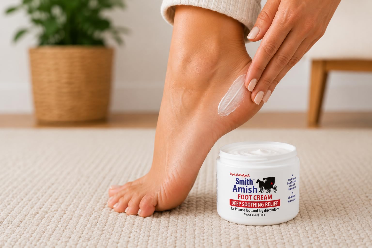 Smith Amish Foot Cream – Cooling Relief for Tired Feet 4.5 oz