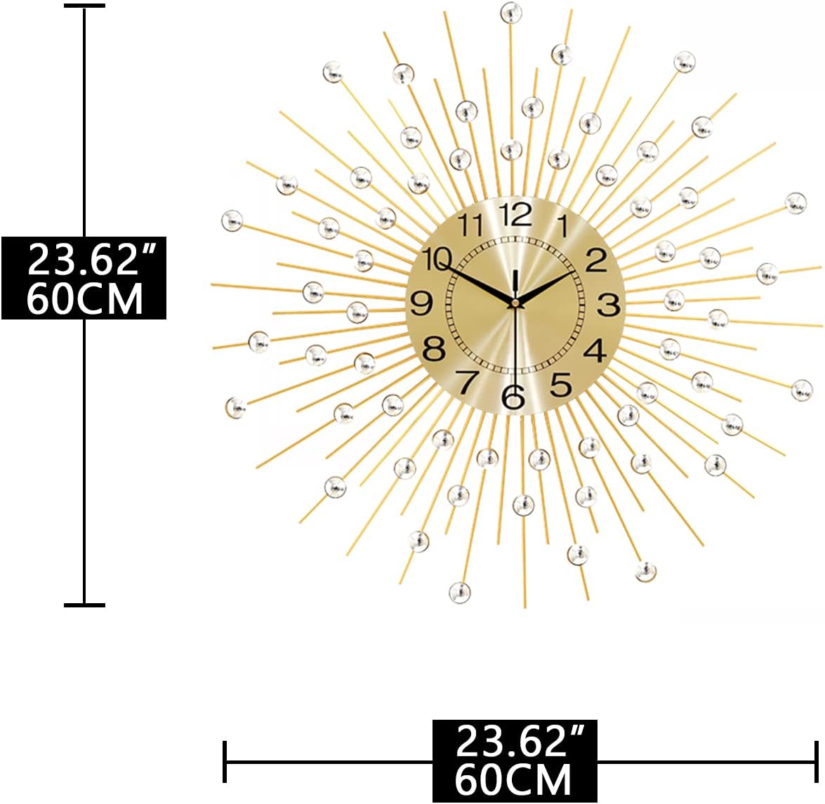 Large YIJIDECOR silent wall clock with a modern design, battery-operated, ideal for living room decor, featuring a clear round face.