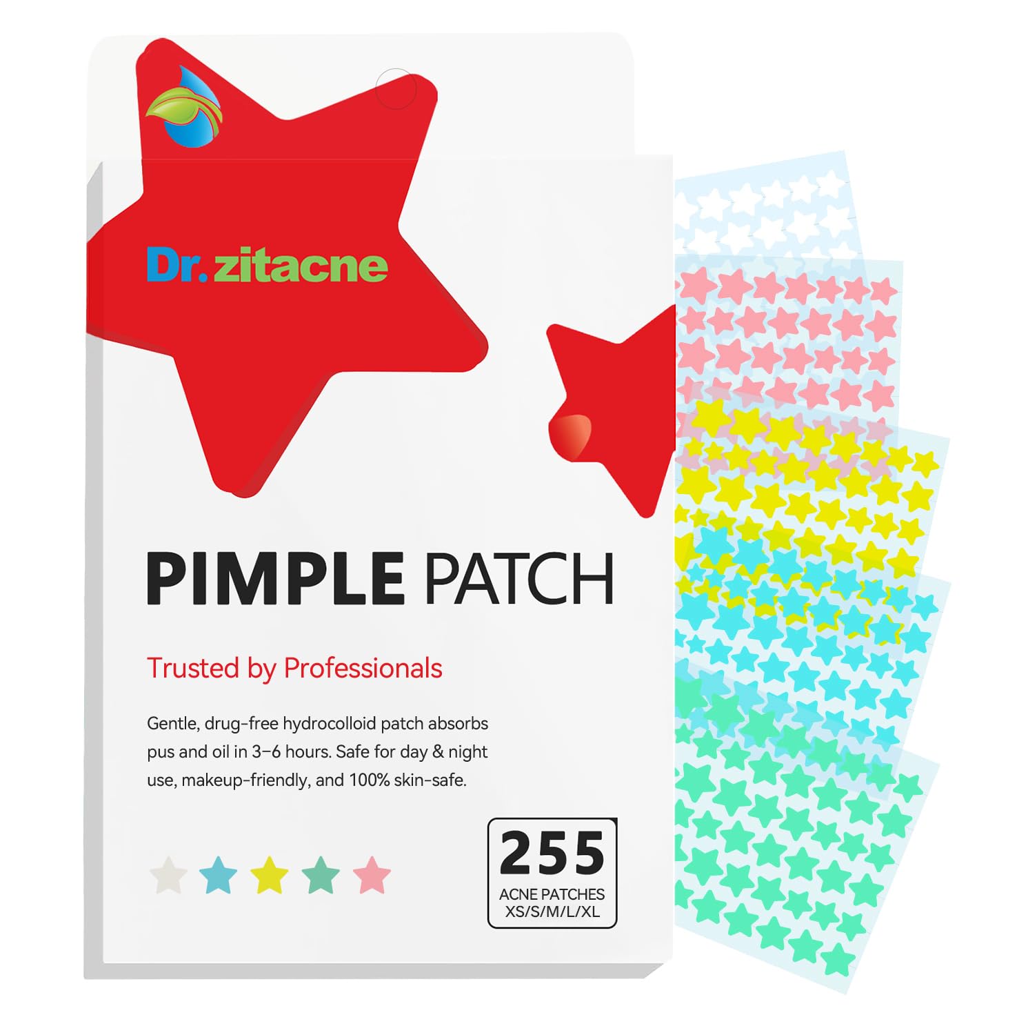 Pimple Patches for Face, Star Hydrocolloid Acne Patches - Product Imagery