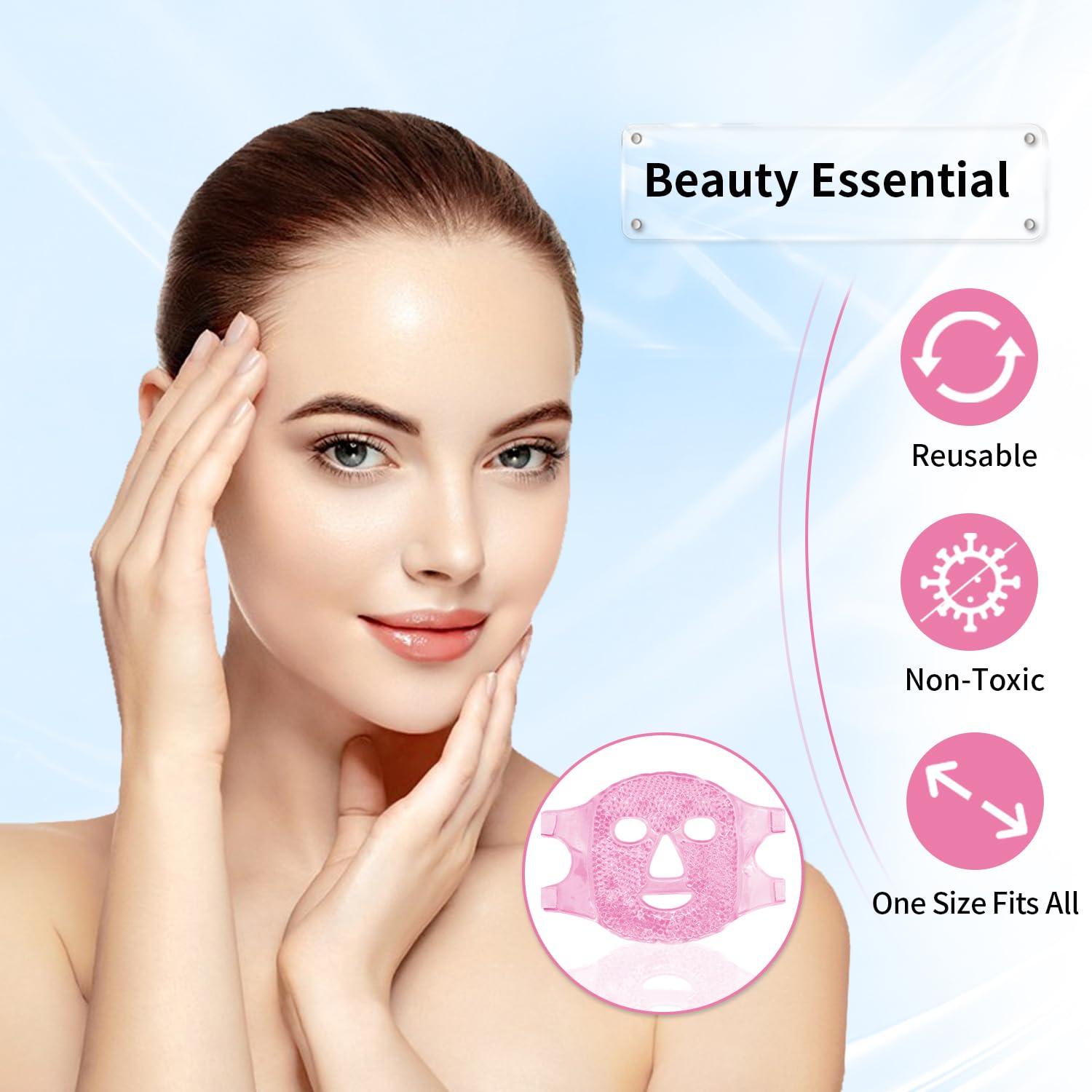 CONBELLA cold face eye mask and ice face mask for skin treatment, hot and cold compress for soothing skin care.