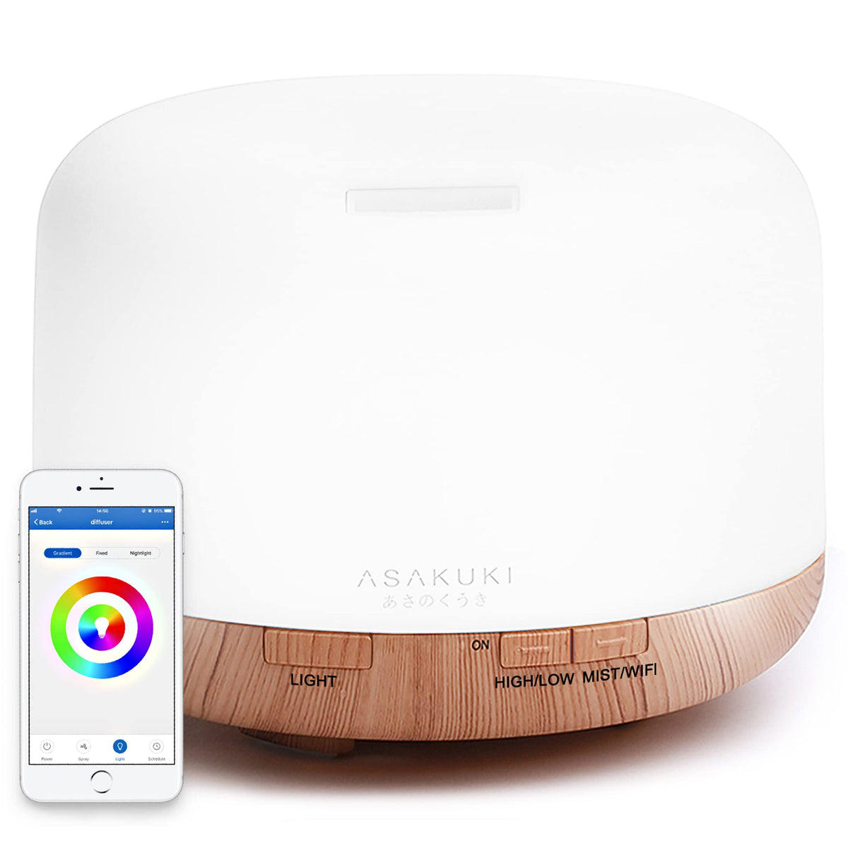 ASAKUKI Smart Wi Fi Essential Oil Diffuser 500ml App Control - ASAKUKI Official Imagery - 2