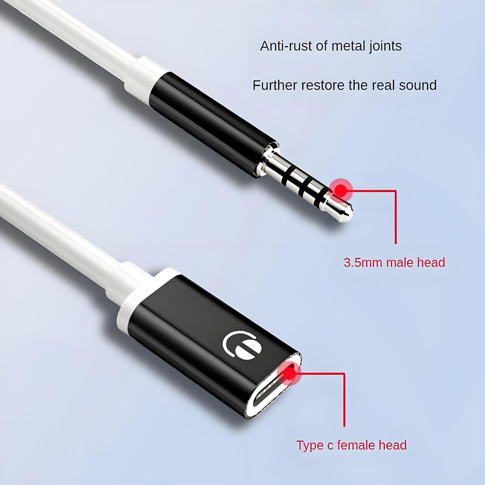 Zenarao 3.5mm Male to USB C Female Audio Adapter, Only Analog Aud by Zenarao - Angle View 2