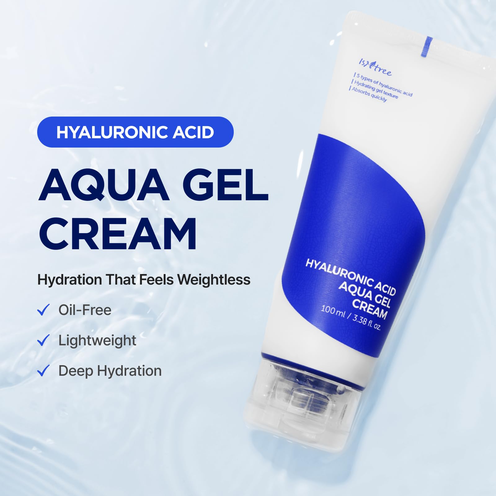 IsNtree Hyaluronic Acid Aqua Gel Cream - Lightweight Gel Moisturizer with Hyalu - IsNtree Official Product View 5