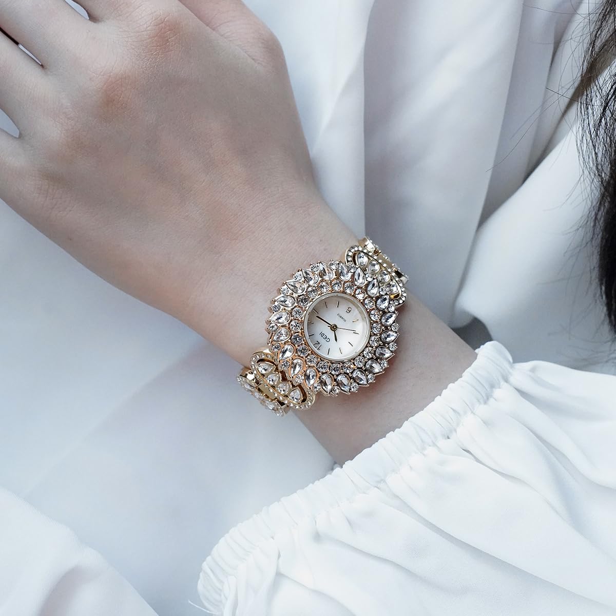 Gosasa Dainty Women s Crystal Bracelet Watch Elegnat Dress - Gosasa Official Imagery - 4