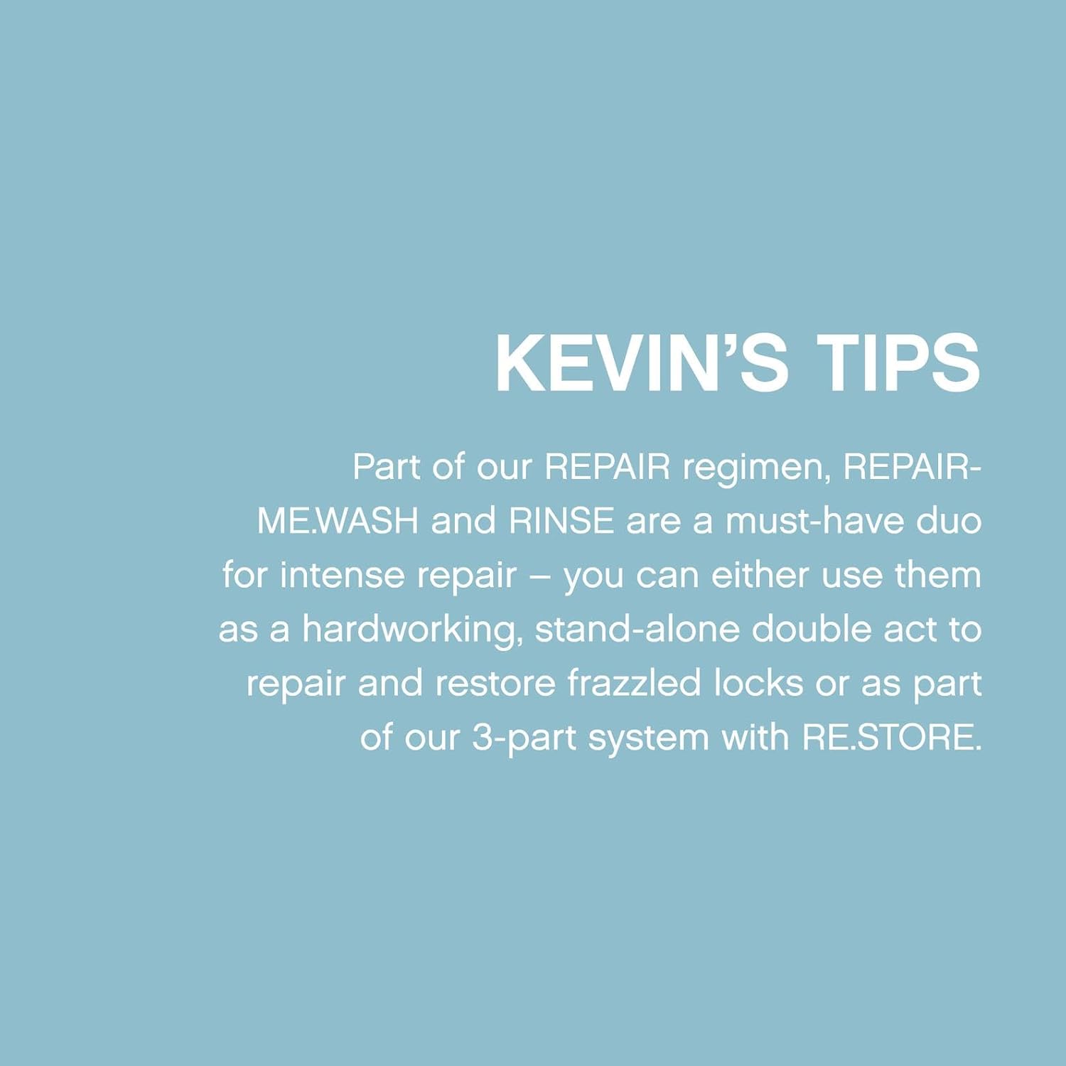KEVIN.MURPHY REPAIR-ME.WASH moisturizing hair repair shampoo bottle with pump for damaged, dry hair.