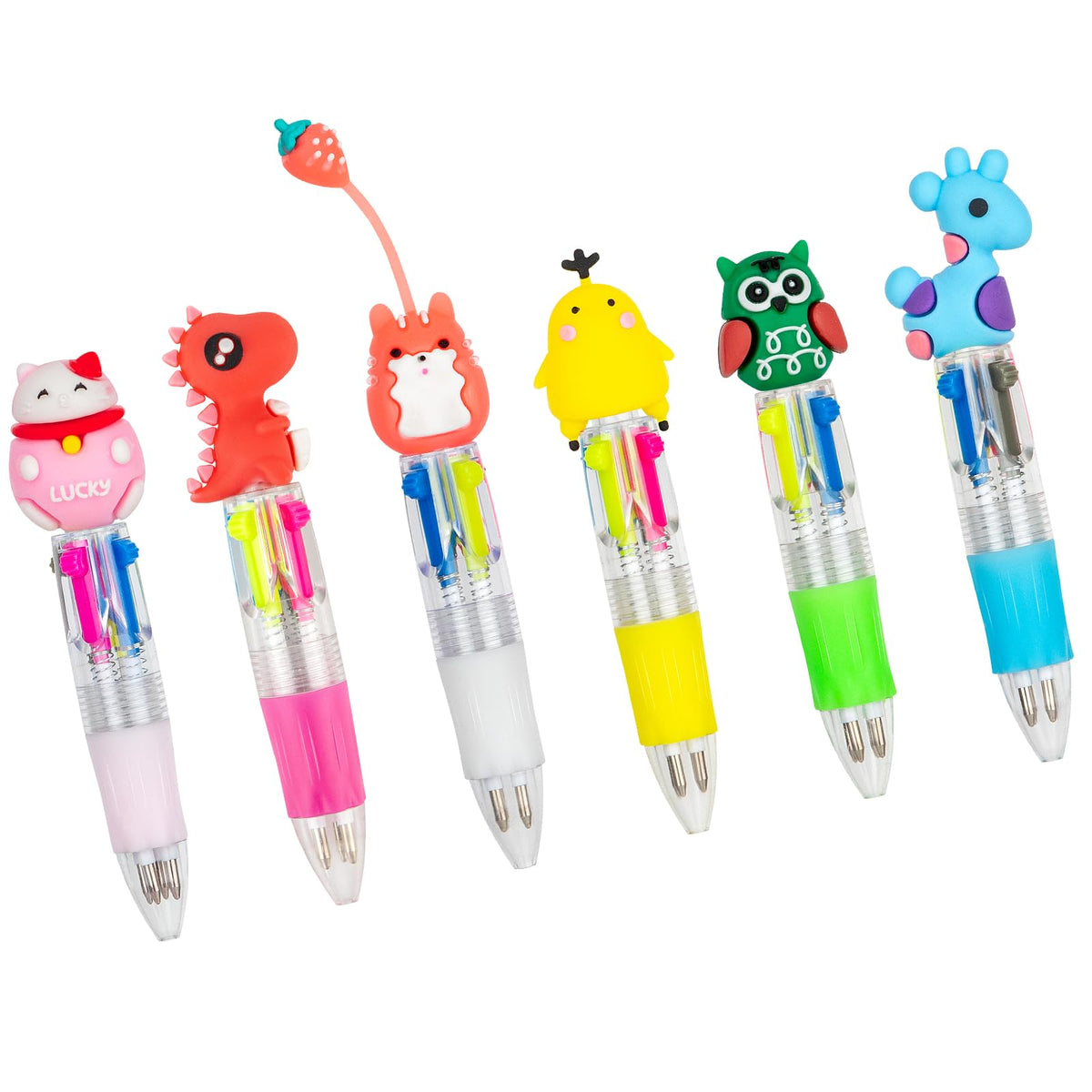 60 Pack Mini 4 in 1 Multicolor Ballpoint Pens for Kids Bulk - HNSYYF Official Imagery - 6