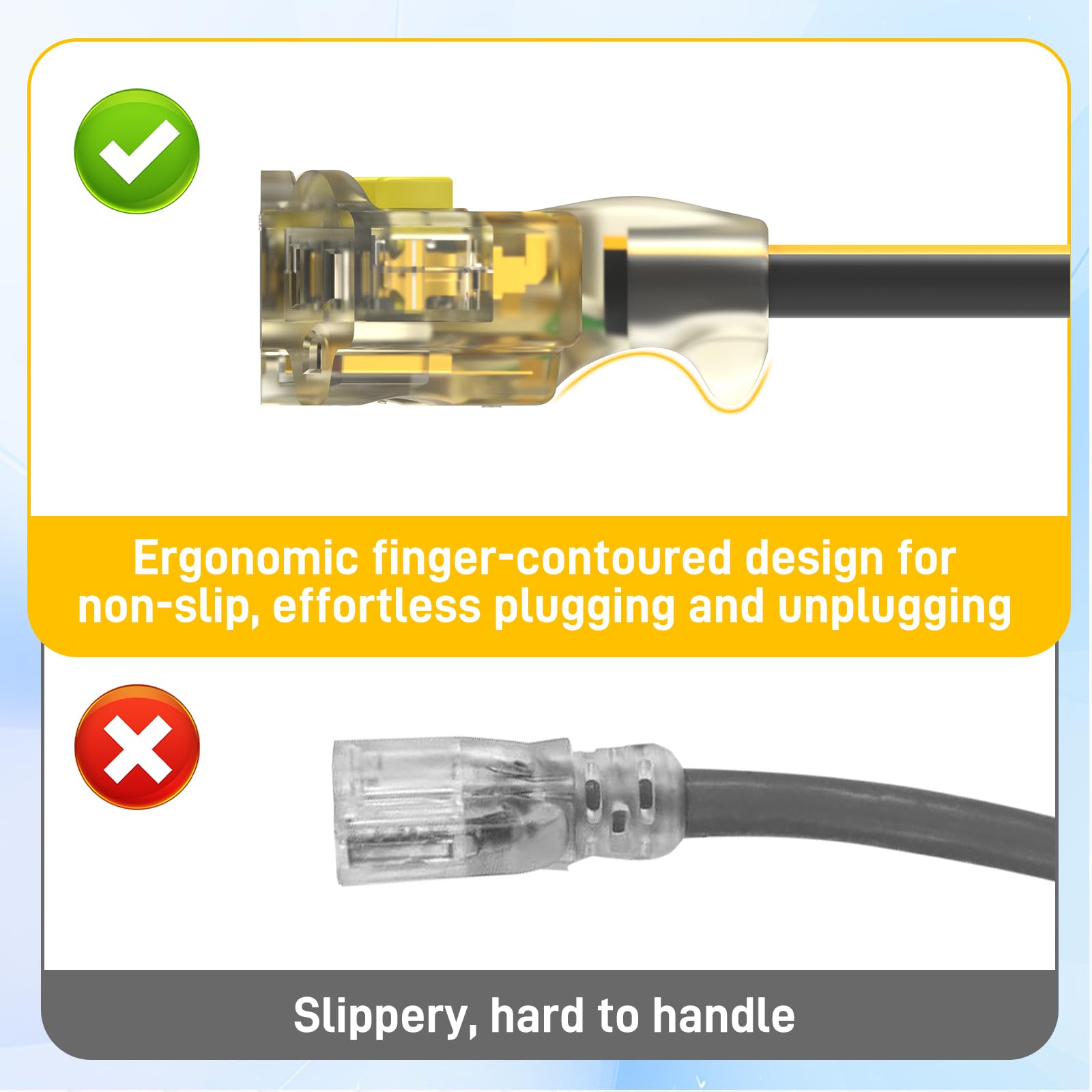 PRIMOWIRE 100ft 12/3 Heavy Duty 3-Outlet LED Locking Plug Outdoor - PRIMOWIRE Official Product View 5
