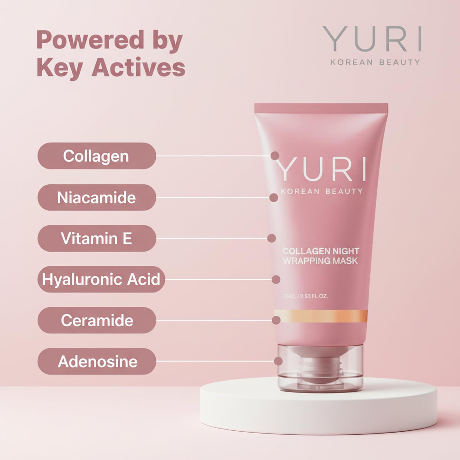 Collagen Night Wrapping Mask, Collagen Overnight Glass Skin Peel - YURI BEAUTY
