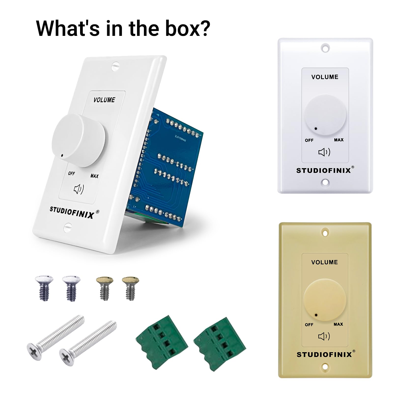 STUDIOFINIX 100W in Wall Volume Control Knob Matching Impedance - by STUDIOFINIX - Angle View 6