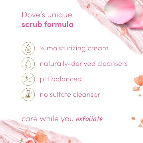 Dove Himalayan Salt & Rose Oil Body Scrub Exfoliates and Deeply - Product Imagery