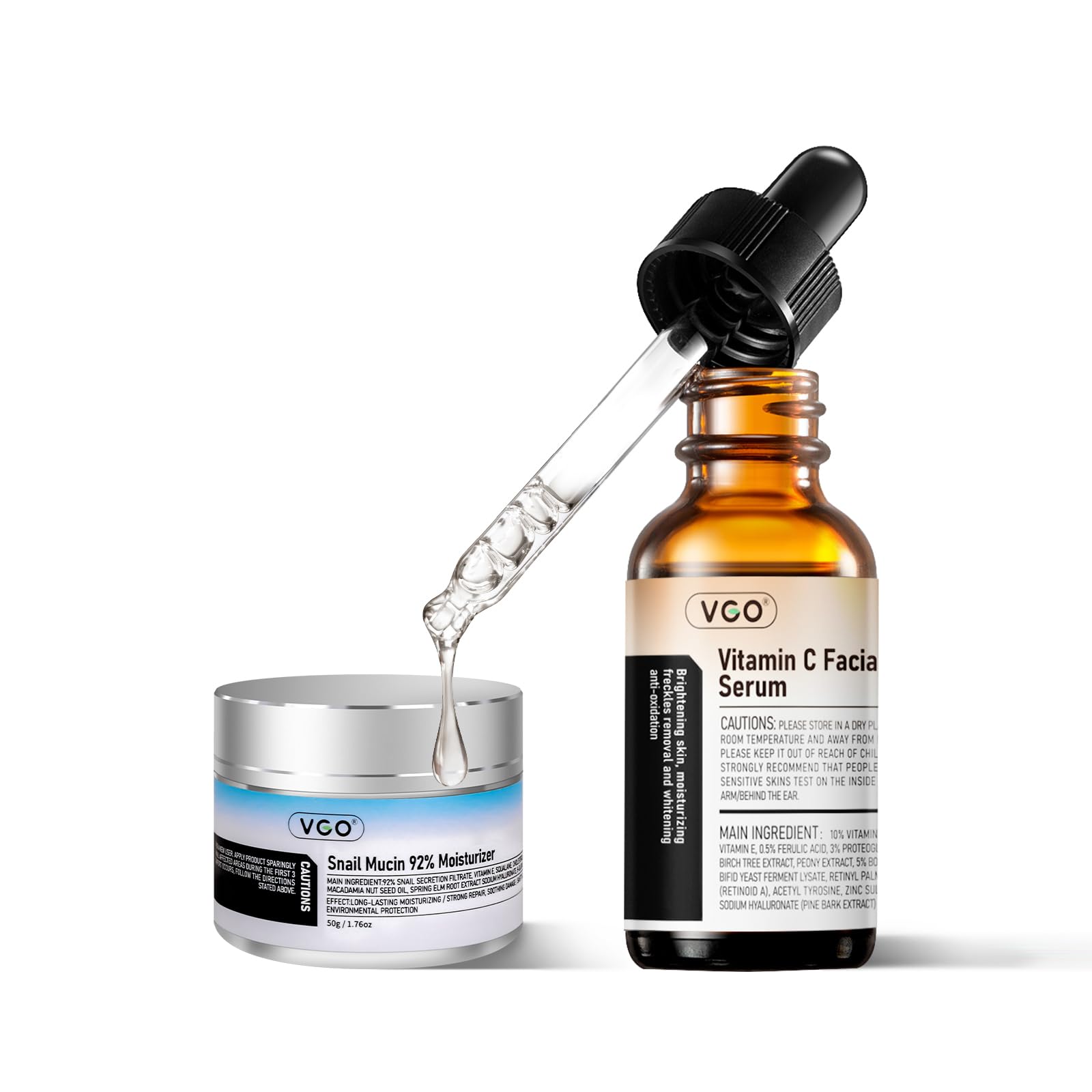 VGO Skin Care Set with Snail Mucin 92 Moisturizer 1 76 Oz - VGO Official Imagery - 2