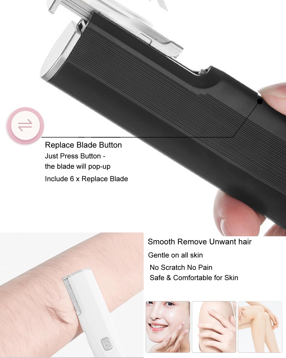 Electric Facial Exfoliator for Women 2 Speed Vibrate - GOMINYUF Official Imagery - 6