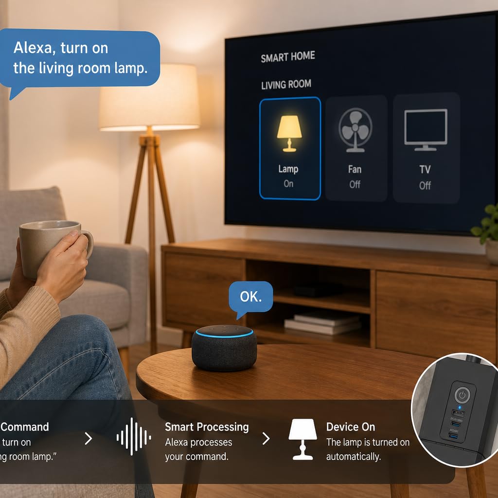 Smart Power Strip UseeLink WiFi Surge Protector Compatible - UseeLink Official Imagery - 6