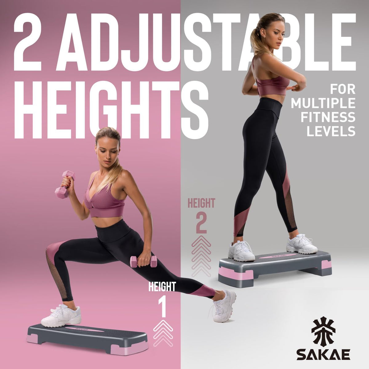 Adjustable Height Aerobic Stepper Set Multiple Bundle - CAPHAUS Official Imagery - 5
