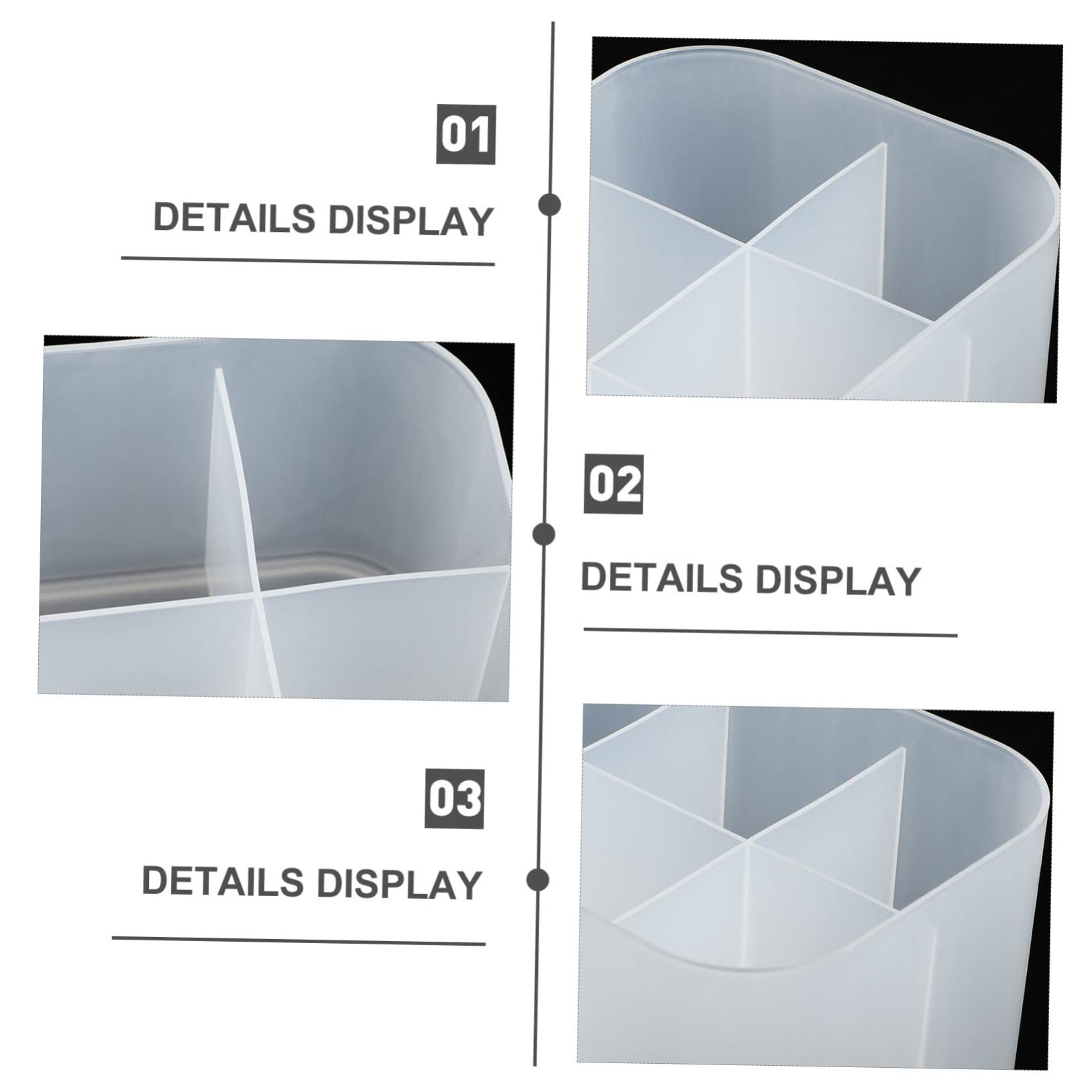 PAMINGONO Nail Art Tools Box Desktop Storage Box for Nail Art Pens Brush Decor 6 Slots in White