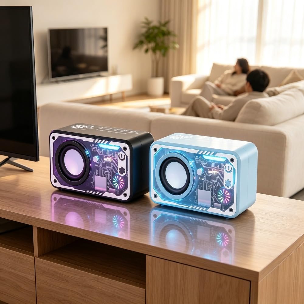 2pcs Portable Wireless Speaker with Glitter LED Light Type C - Premium Selection Official Imagery - 5