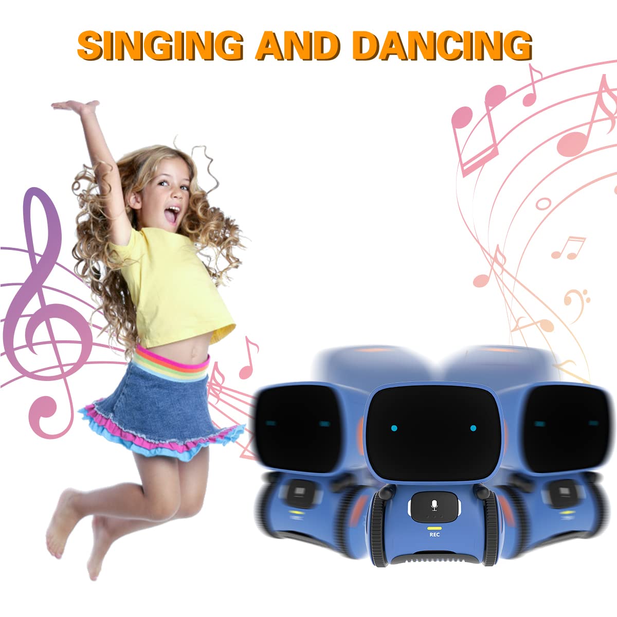 Kids Robot Toys for Girls and Boys Touch and Voice Control - 98K Official Imagery - 6