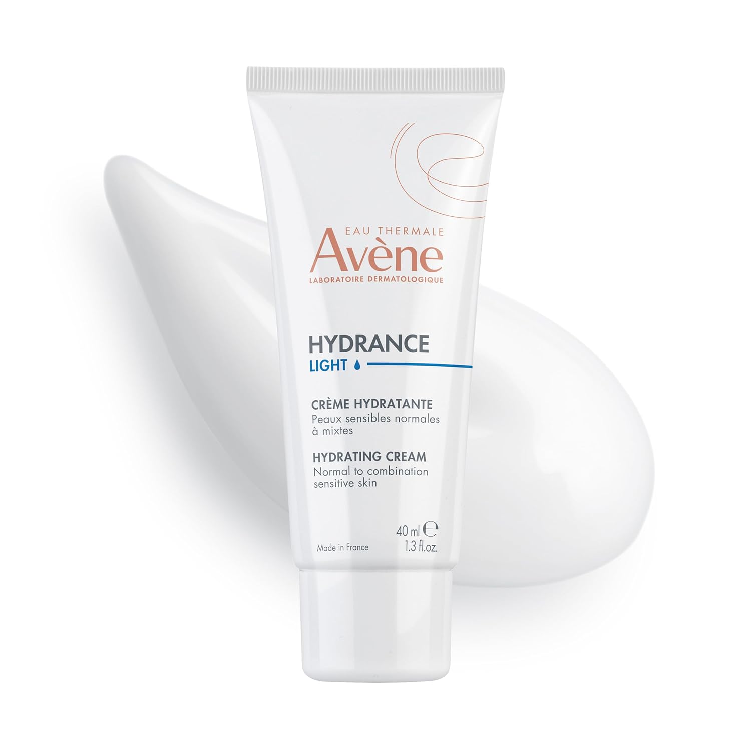 Avène Hydrance LIGHT hydrating emulsion in a 1.3 oz jar, daily face moisturizer cream, non-comedogenic, suitable for sensitive skin