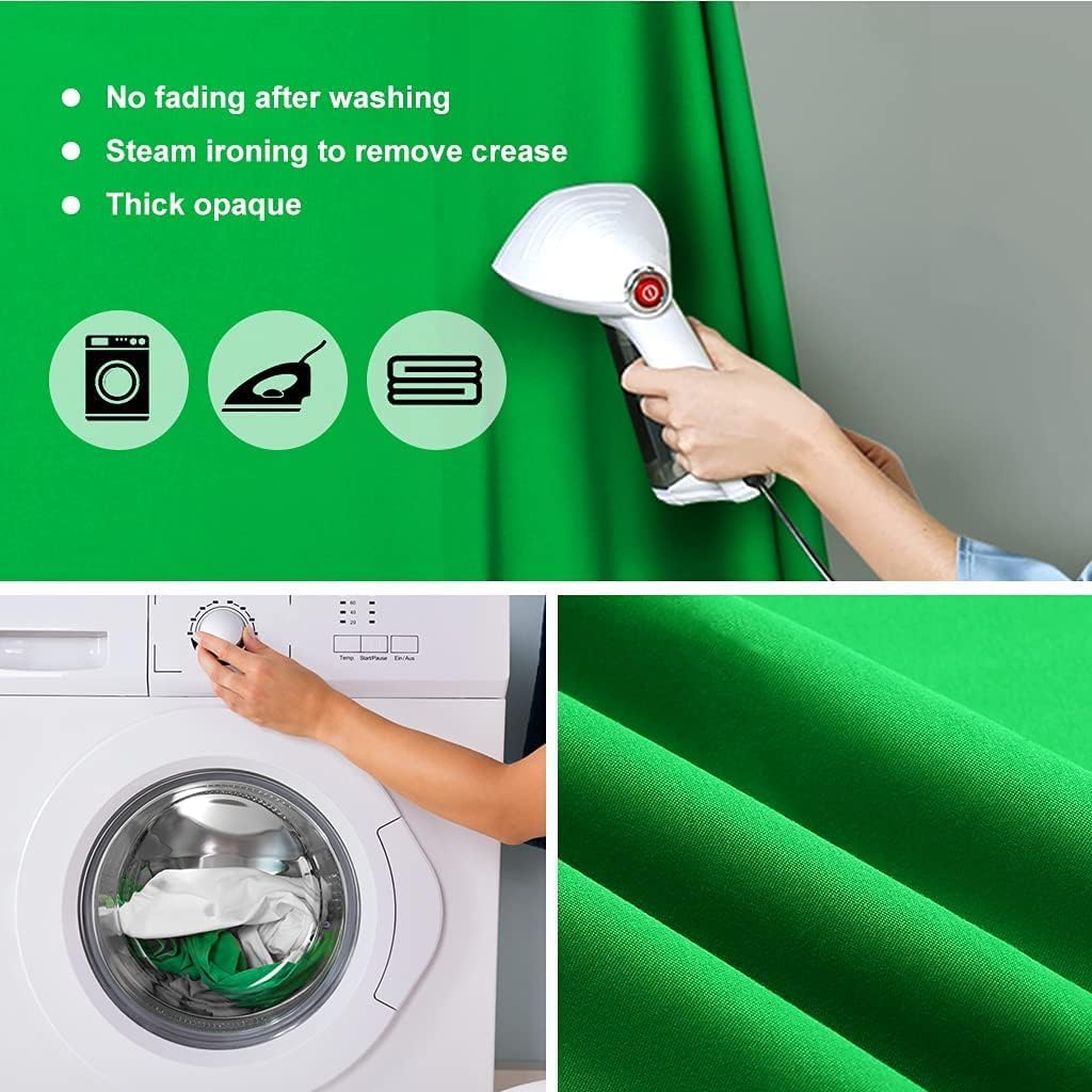 CPLIRIS 10x20ft green screen backdrop for photography with dual-pocket design, suitable for studio or outdoor use