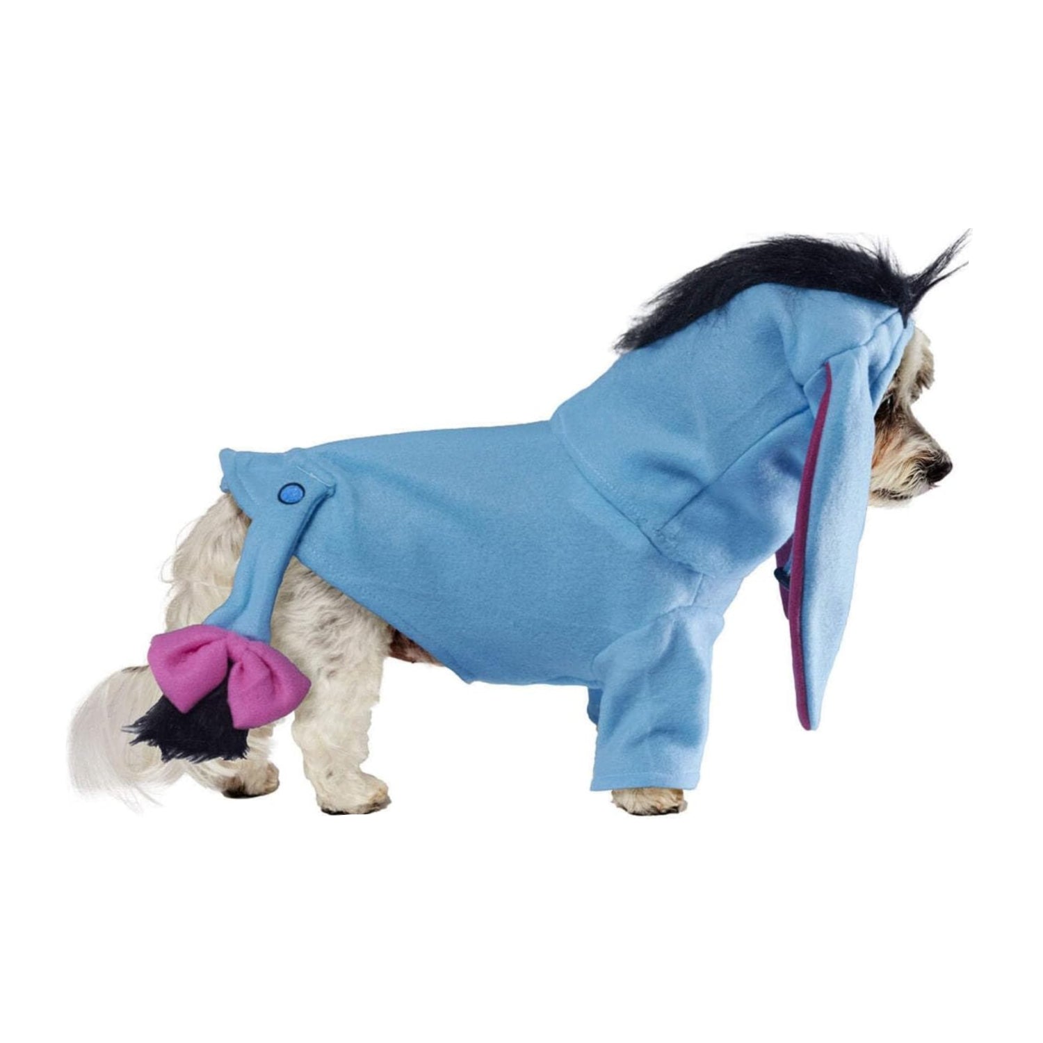 Disney Winnie the Pooh Eeyore pet costume for dogs or cats, XL size, featuring soft fabric and Eeyore character design by Rubies.