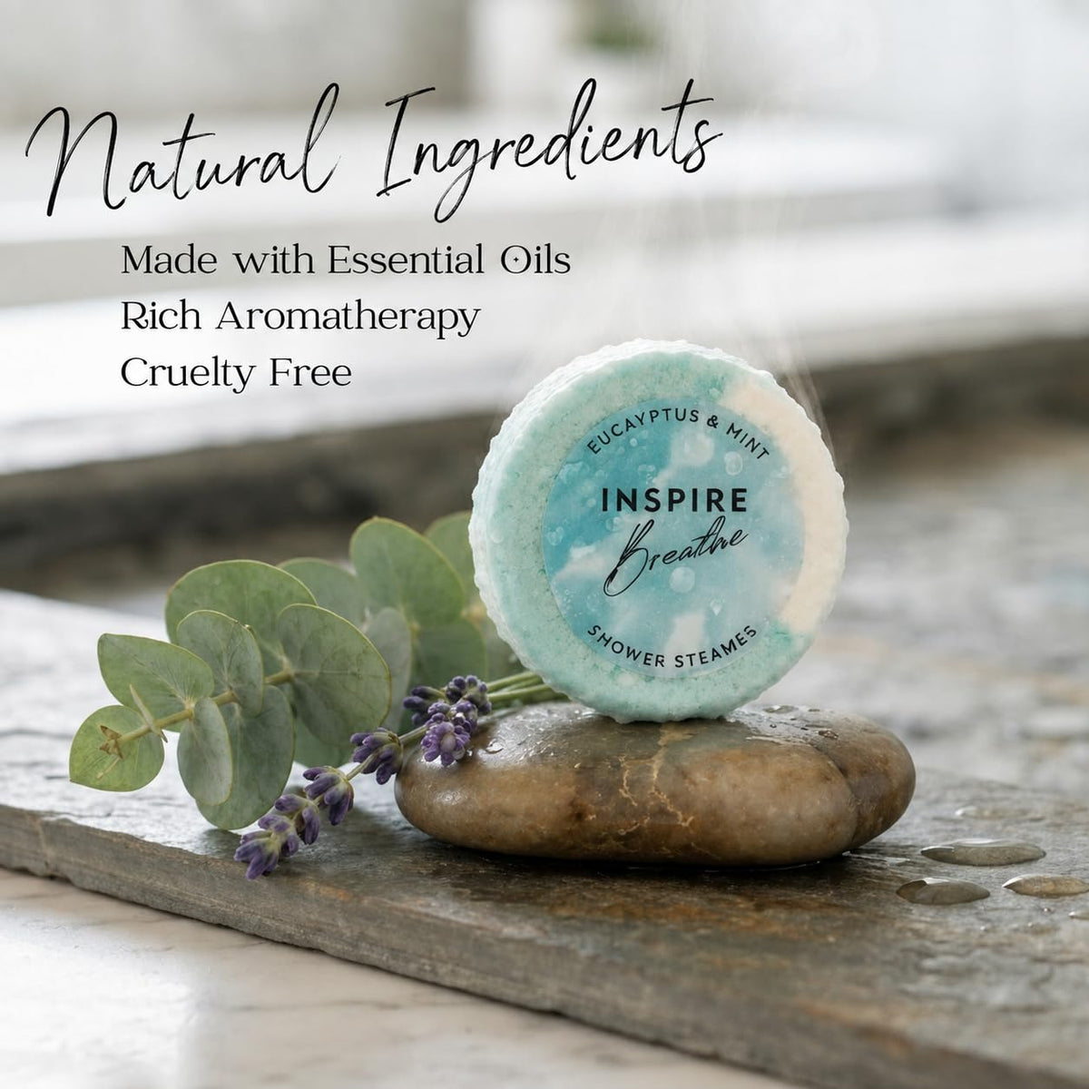 Inspire Breathe Shower Steamers 15 Mint Eucalyptus Shower - EvolutionUSA Official Imagery - 3