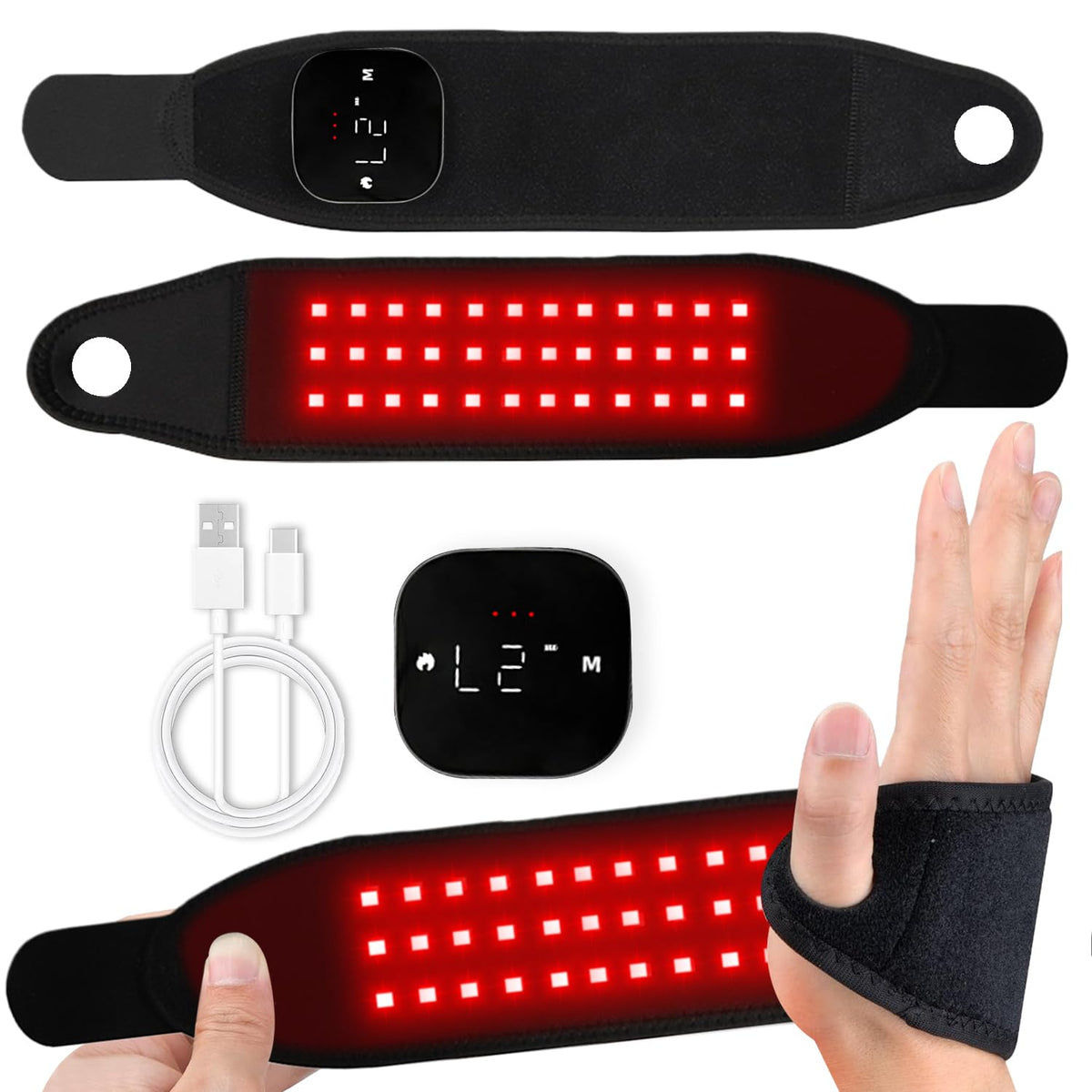 Rechargeable LED Warming Wrap for Wrist and Hands Portable - Hopkell Official Imagery - 2