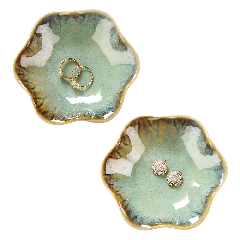 JAMEND CLXP 2PCS Ring Holder Dish, Small Key Bowl, Ceramic Trinket Tray Jewelry - JAMEND CLXP Official Product View 1