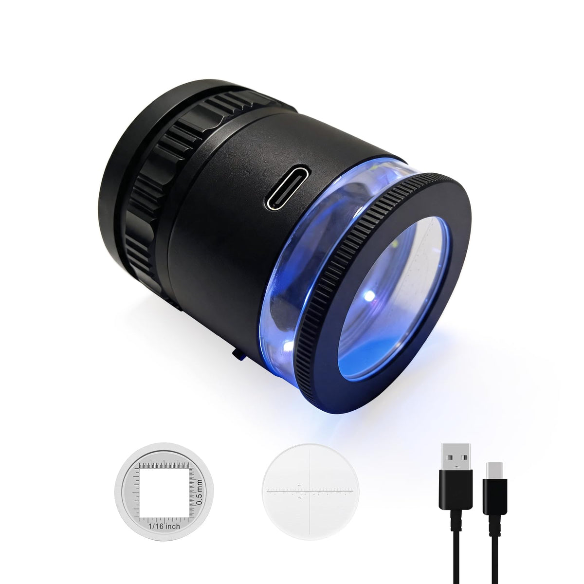 LED Scale Loupe Magnifier 10x Rechargeable with UV UV Lights - Dasourypro Official Imagery - 1