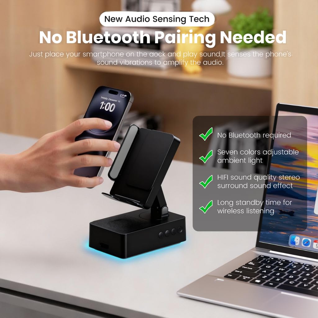 Wireless Sensor Speaker Colorful LED Ambient Light Foldable - DBHBAODZI Official Imagery - 4