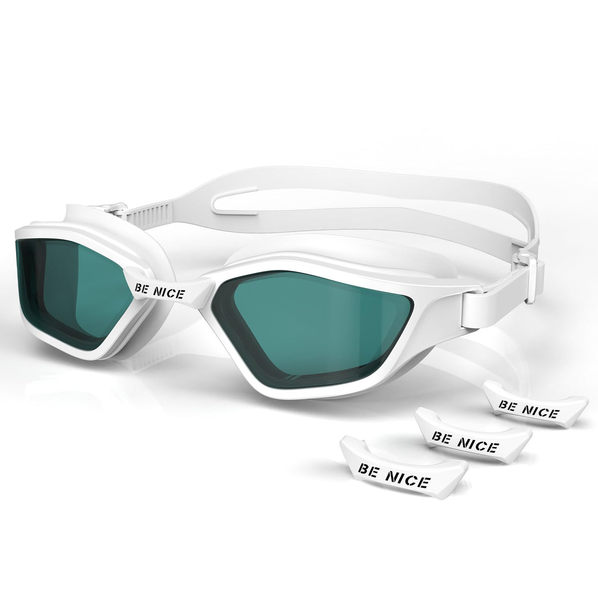 BENICE Interchangeable Nose Bridge Swim Goggles for Women - BENICE Official Imagery - 1