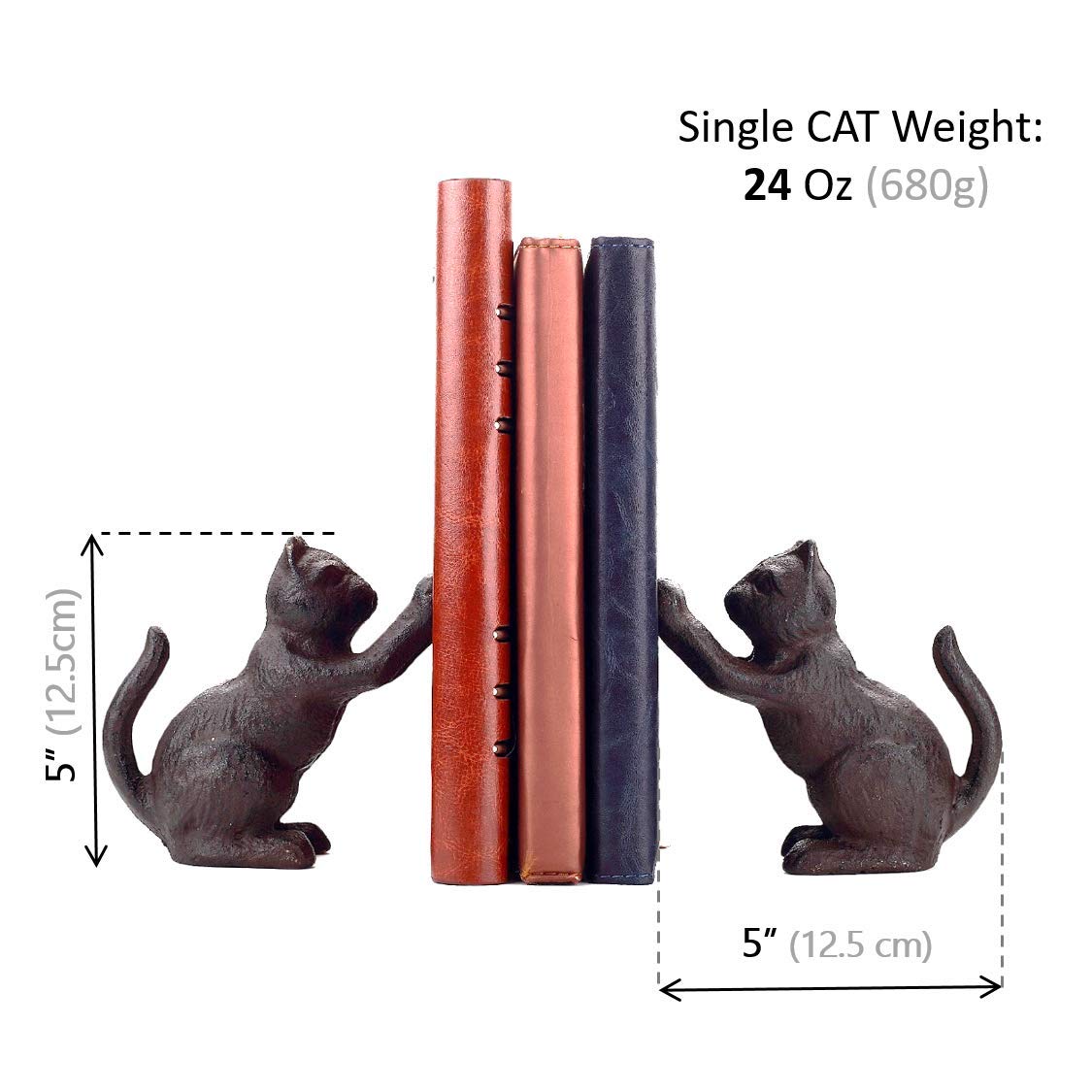 Ambipolar Cat Decorative Bookends Unique Book Ends to Hold - Ambipolar Official Imagery - 3