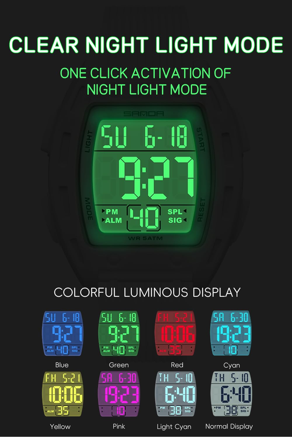 FANMIS Retro Digital Sports Watch Square Watch for Men Women - FANMIS Official Imagery - 6