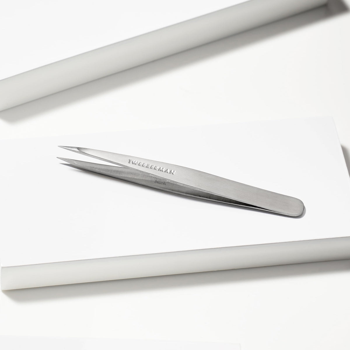 Tweezerman Steel Point Tweezer Silver 2 x 6 inches Modern - Tweezerman Official Imagery - 8