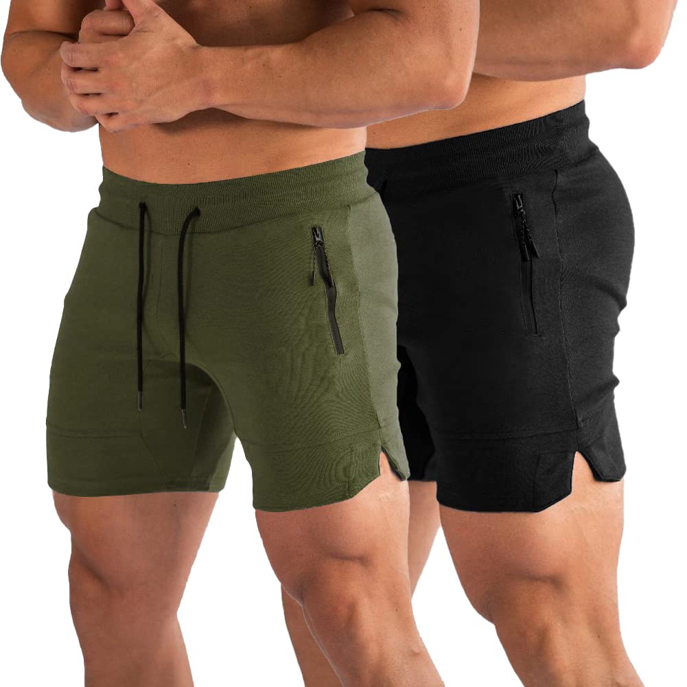 PIDOGYM Men s 5 Gym Shorts with Zipper Pockets for Running - PIDOGYM Official Imagery - 1