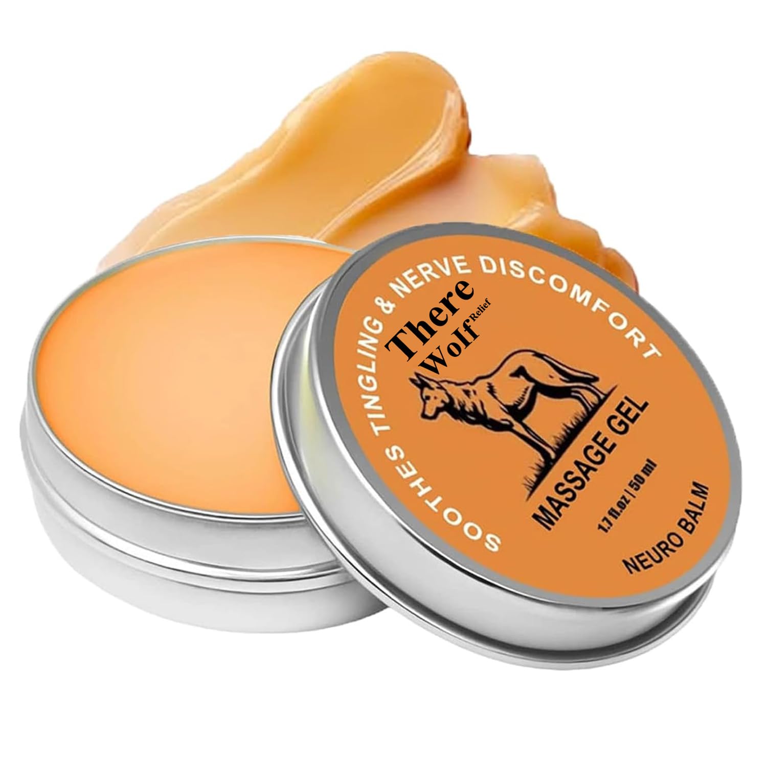 TheraWolf Pain Relief Balm herbal cooling cream in a tube, designed as a skin moisturizer and topical pain relief.