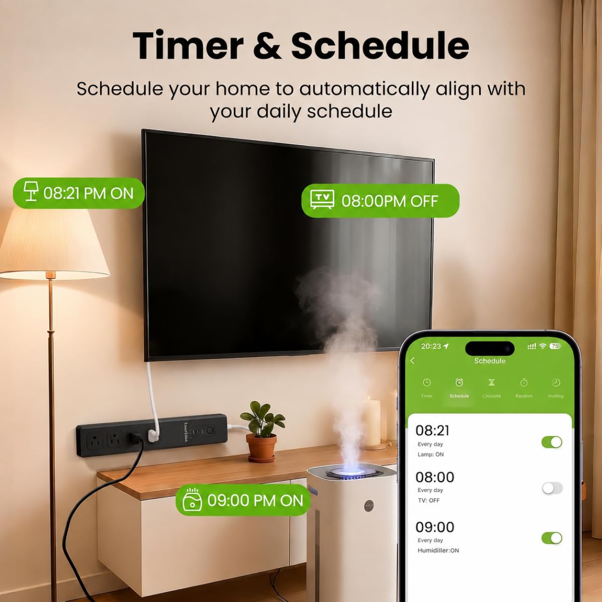 Smart Power Strip UseeLink WiFi Surge Protector Compatible - UseeLink Official Imagery - 4