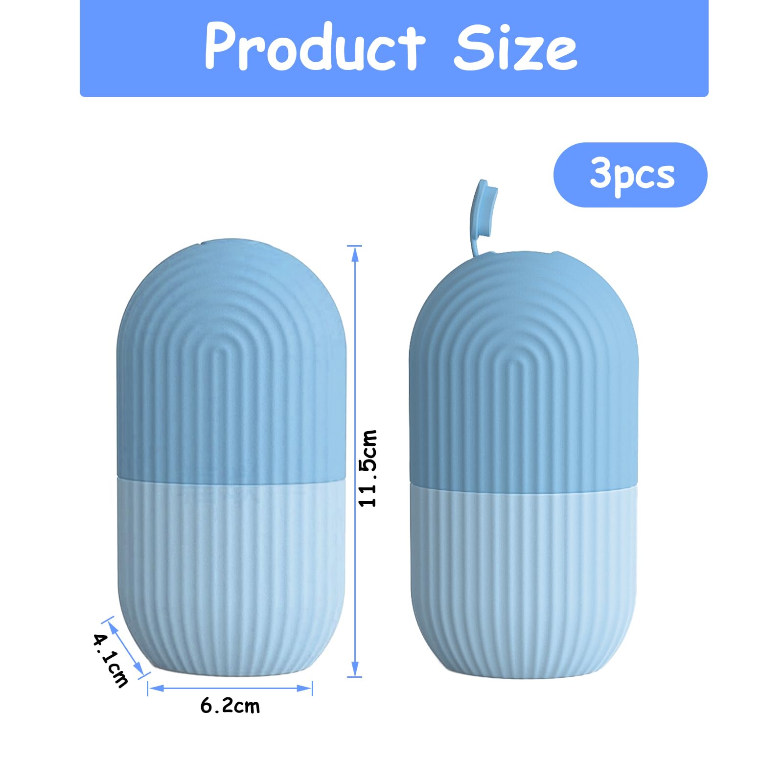 WBHLMZIR 3-pack ice rollers for face, soothing de-puffing beauty tool with cold therapy for refreshed skin, shown in image.