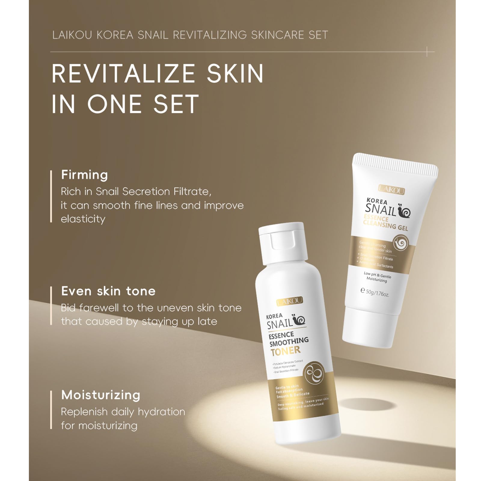 Korean Snail Essence Skin Care Kit,Skincare Gifts for - HXLYBD