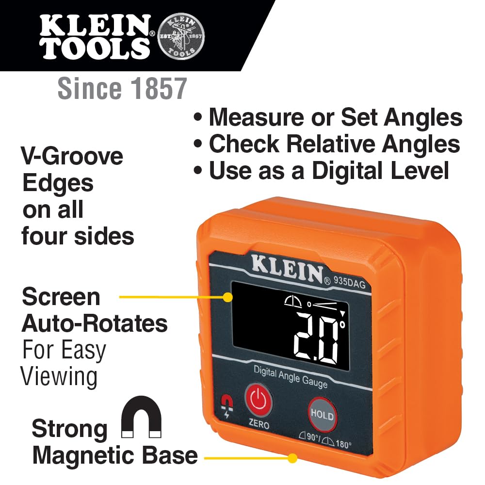 Klein Tools 935DAG Digital Electronic Level and Angle Gauge - Premium Selection Official Imagery - 4
