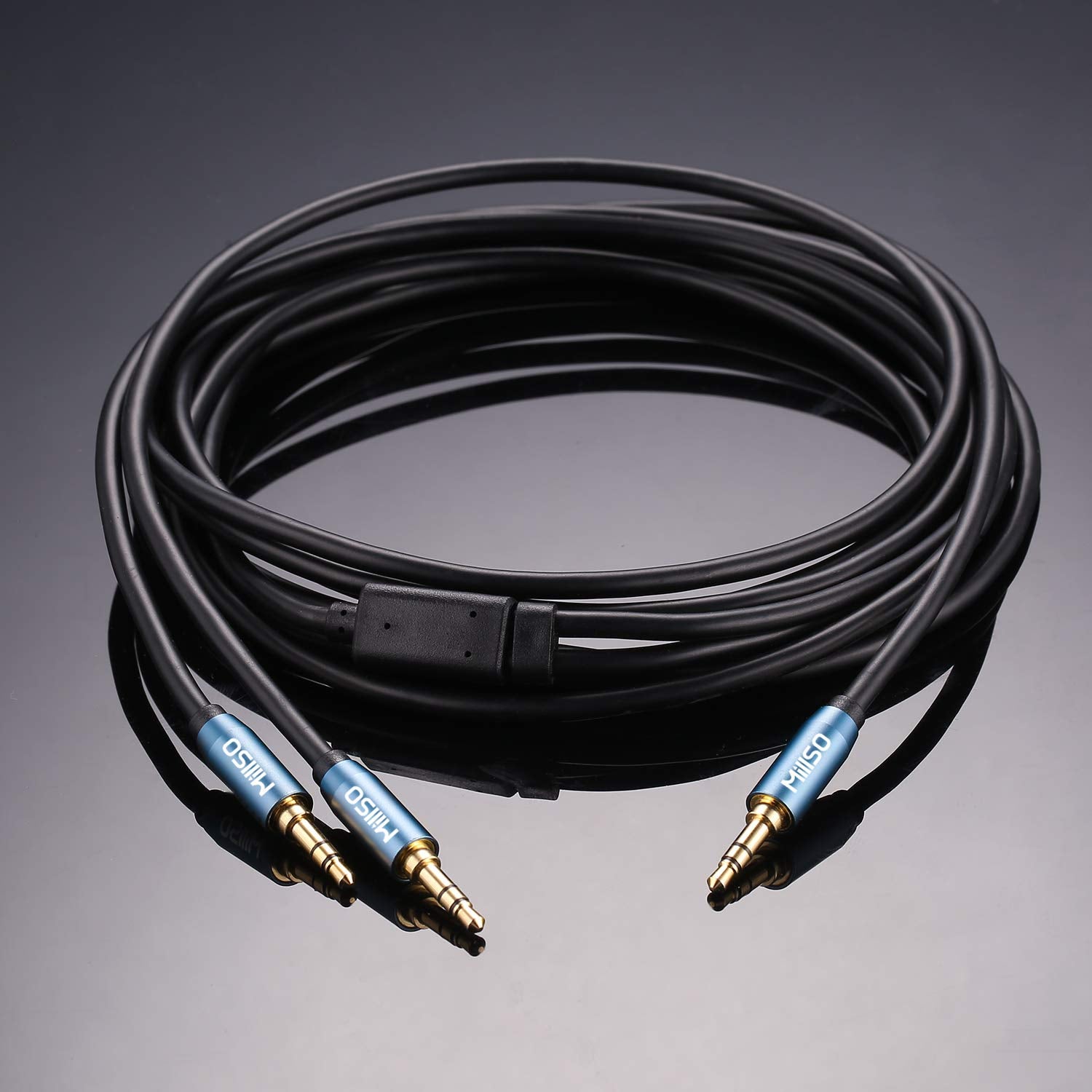 MillSO Audio Splitter 8 Feet 3.5mm Male to 2 Male Audio Splitter by MillSO - Angle View 2