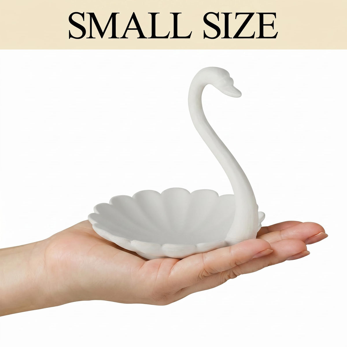 NIKKY HOME White Swan Ring Holder Jewelry Dish Elegant Small - NIKKY HOME Official Imagery - 6