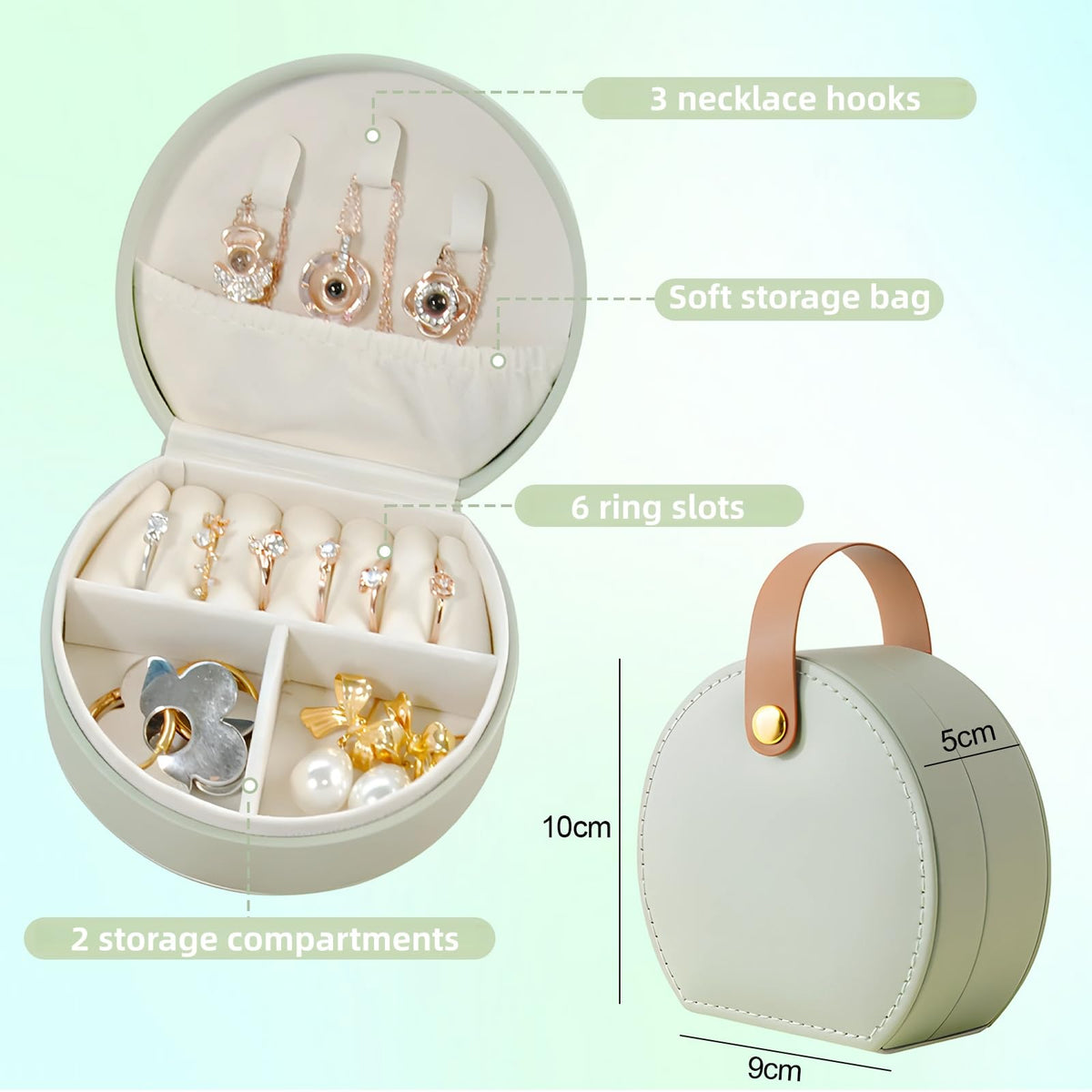 12Pcs Portable Travel Jewelry Case for Women - TIMEFASHION Official Imagery - 4