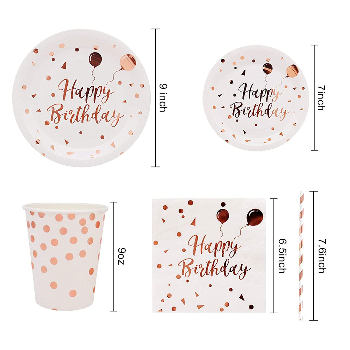 White Rose Gold Party Supplies - LIUGUSUN Official Imagery - 4