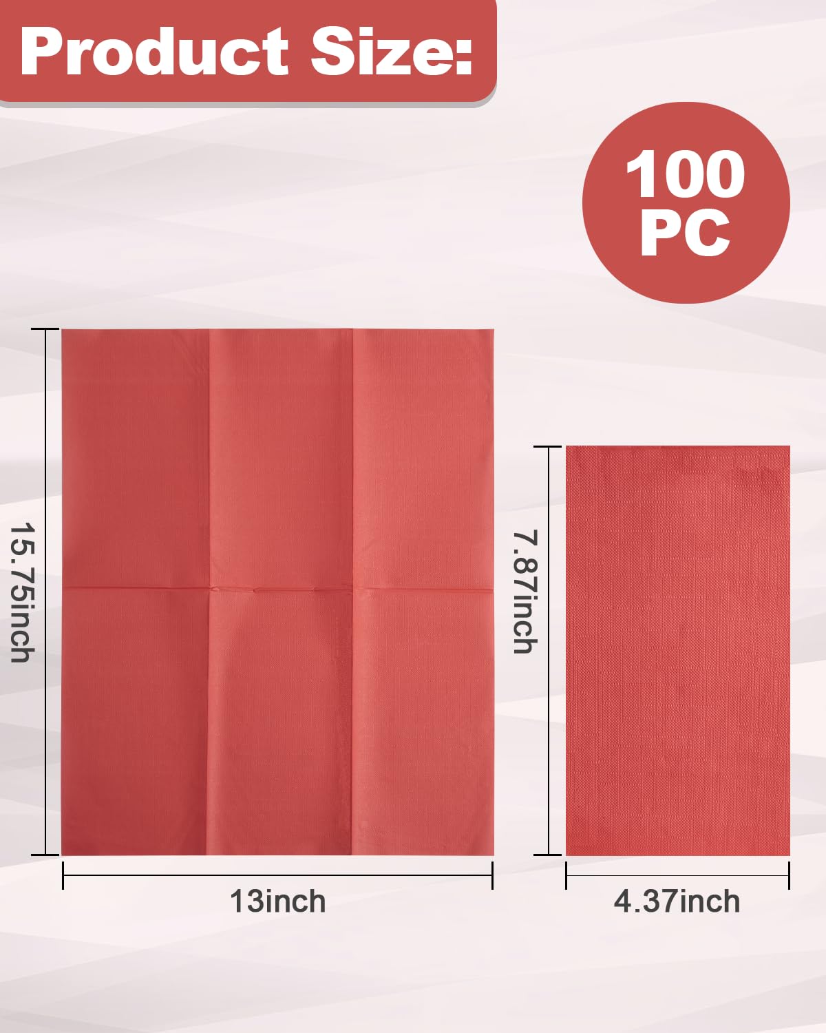 Goodluck 100-Pack Red 3-Ply Disposable Guest Napkins, - Goodluck Official Product View 2