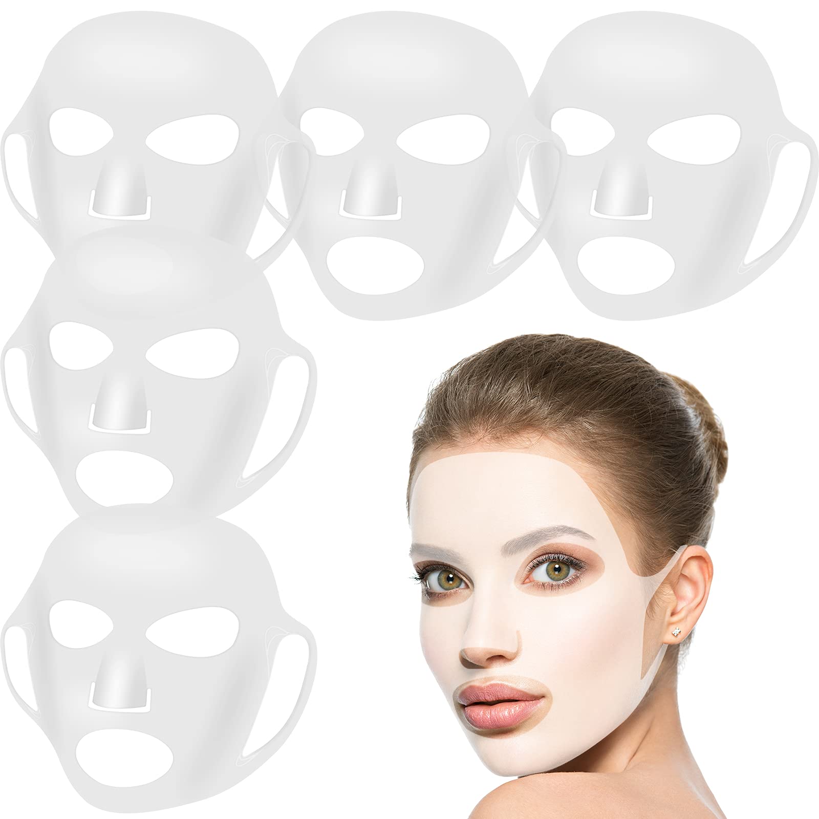 Maitys 5 Pcs Reusable Silicone Face Mask Cover for Sheet Mask, - Maitys