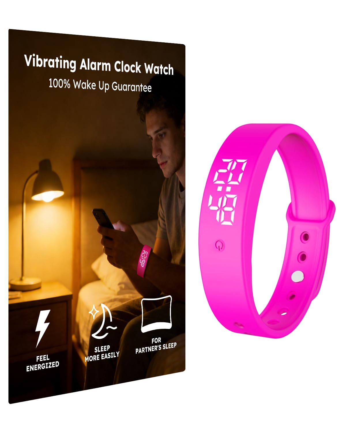 RITHEM Vibrating Alarm Clock Watch for Heavy Sleepers, Silent Wake Up - View 9